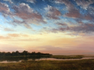 David Nance Headland Sunset oil on canvas clouds seascapes painting