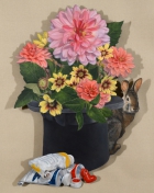 David Nance Primary Colors oil on cut out panel realism trompe l'oeil imaginary hyper