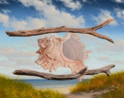 David Nance Sea Side Approach oil on canvas seascapes painting realism hyper david nance coastal